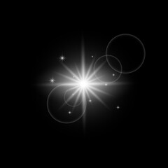 Realistic Lens Flares and Glares Effects with black background