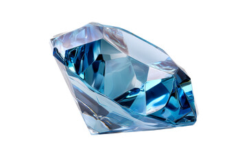 Stunning blue crystal with a clear backdrop and unique facets