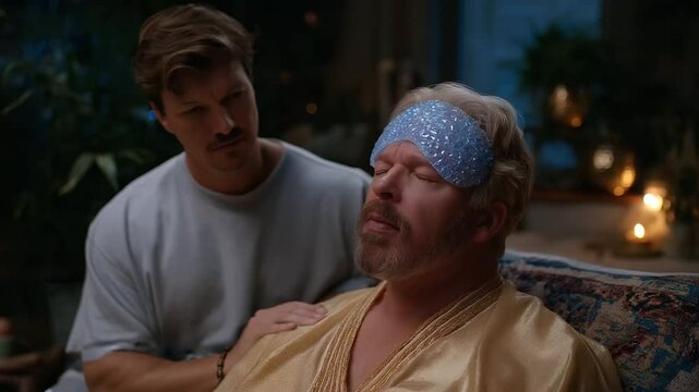 Caregiver applying cold pack to forehead with fever symptoms