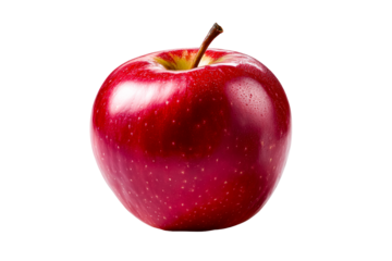 Fresh red apple on a transparent background for food design