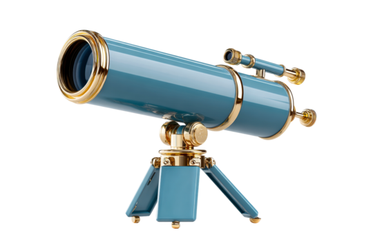 Vintage telescope with gold accents and tripod stand