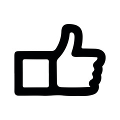 Bold black thumbs up hand gesture icon
