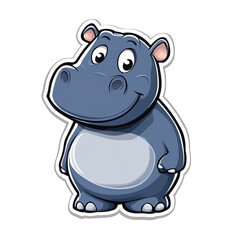 Naklejka premium Cute Hippo Mascot Logo