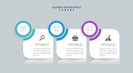 Horizontal progress bar featuring 3 arrow-shaped elements, symbolizing three six stages of business strategy and progression. Clean timeline infographic design template. Vector for presentation