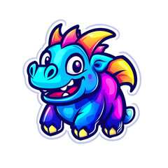 Fototapeta premium Cute Baby Hippo Mascot Logo
