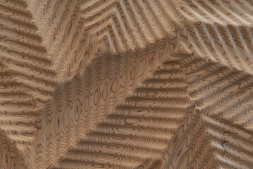 Carved pine panel with wavy grain pattern