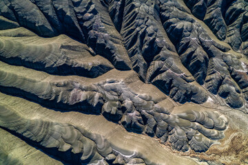 Nallihan District in Ankara, Turkey. The Girl Hill Natural Monument (Rainbow Hills) the geological structure with its colorful rainbow tones. Nallihan Bird Sanctuary. Aerial view of Nallihan.