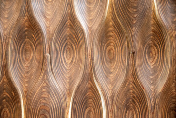 Carved wooden wave texture background