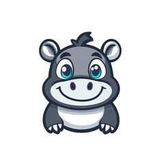Naklejka premium Cute Baby Hippo Mascot Logo Cartoon Character Illustration