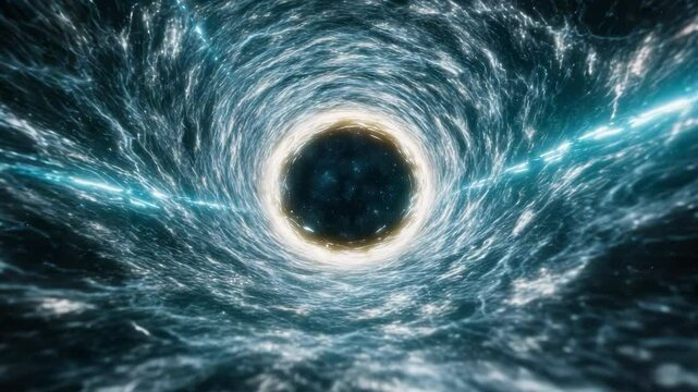 Mesmerizing Cosmic Vortex of Swirling Light and Energy Depicting Black Holes Gravitational Pull