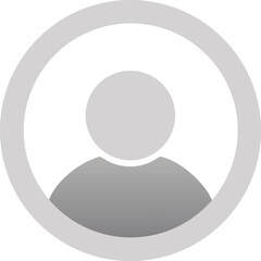 user profile icon, simple person avatar symbol in a gray circle vector illustration