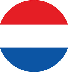 netherlands flag in a circle, round dutch national symbol vector illustration