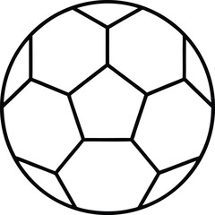 soccer ball outline icon, simple football illustration with hexagon pattern