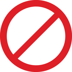 prohibition sign icon, red no entry or forbidden symbol vector illustration