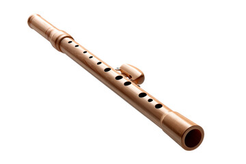Naklejka premium Copper flute with intricate design and transparent background