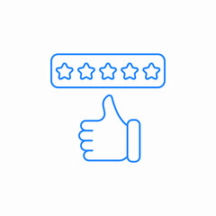 5 star review icon sign vector