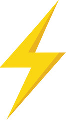 yellow lightning bolt icon, electric energy flash symbol vector illustration