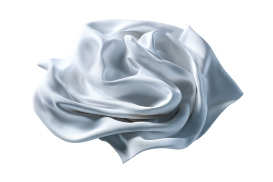 Soft white fabric draped elegantly with smooth, flowing texture