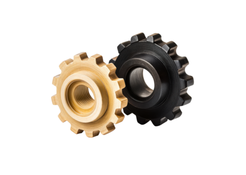 Detailed gears in contrasting materials for industrial engineering