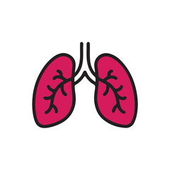Lungs Vector Icon Minimalist Human Respiratory Organ Design on White Background