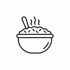 steaming rice bowl hot icon sign vector