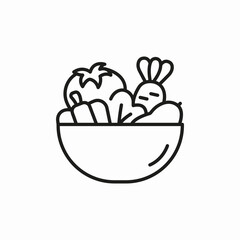 vegetable salad bowl icon sign vector
