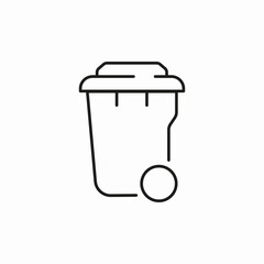 wheeled trash can icon sign vector