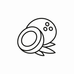 whole cut coconut icon sign vector