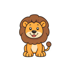 Cute Cartoon Lion Cub Mascot Logo Ideal for Kids Brands