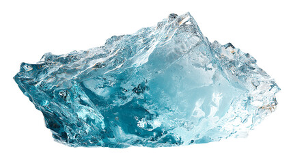 Fototapeta premium A captivating view of a large chunk of translucent ice with a textured surface on a dark area on transparent background