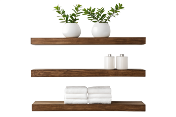 Rustic Floating Shelves Modern Farmhouse Style for Bathroom Organization
