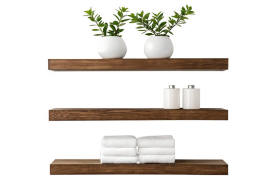 Rustic Floating Shelves Modern Farmhouse Style for Bathroom Organization