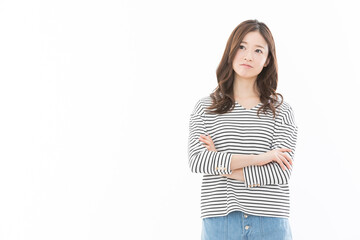 若い女性　考える
