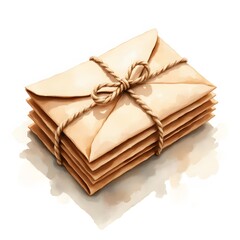 Stack of Tied Kraft Envelopes