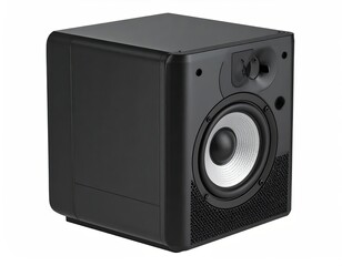 Obraz premium Studio Monitor Speaker Close Up View on White Background