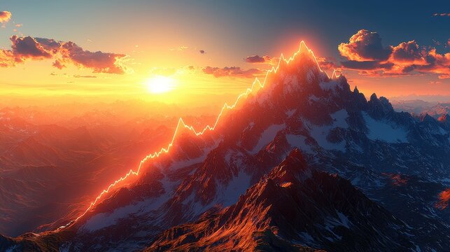 A jagged graph, depicting plummeting stock values, pierced the sky, a visual representation of a financial downturn 