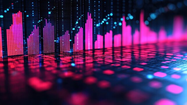 A pulsating chart of market fluctuations, depicting the intricate dance of the stock market, a symphony of buying and selling, where fortunes are made and lost in the blink of an eye 