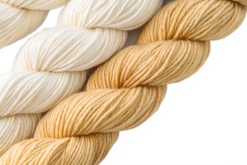 Luxurious Hand-Dyed Yarn Creamy White and Golden Hues for Knitting and Crochet Projects