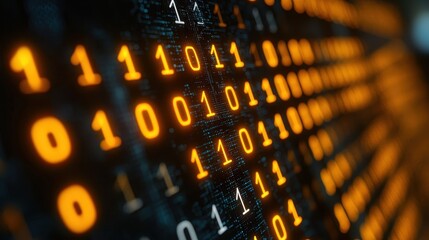 A vibrant canvas of binary code, where intricate neon graphs and data points, illuminated by a futuristic glow, danced across a circuit board backdrop, visualizing the pulsating heart of a futuristic