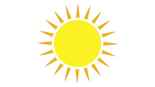 Sun icon animation with white background.