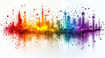 A vibrant, abstract vector graphic depicts an upward-trending economic graph adorned with intricate, stylized diagrams representing the stock market, set against a clean, white backdrop, ideal 