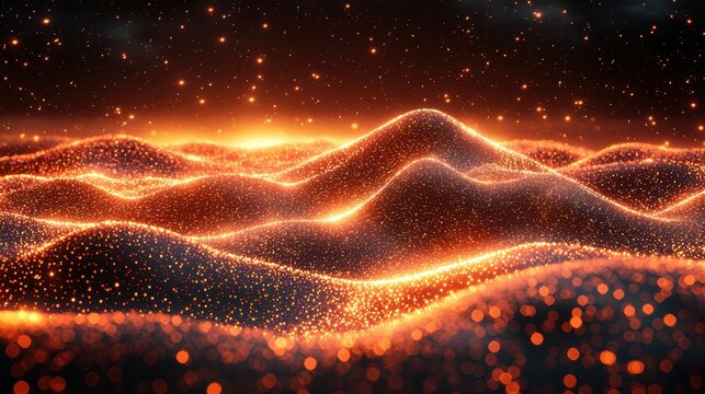 A vibrant, abstract representation of stock market trends, meticulously crafted by artificial intelligence algorithms, showcasing the dynamic ebb and flow of financial markets in a visually 