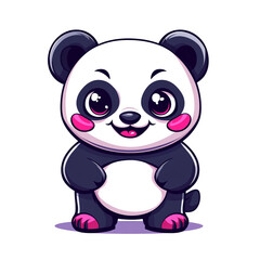 Naklejka premium Adorable Cartoon Panda: Cute Baby Panda Illustration, Perfect for Kids' Products, Children's Books, or Adorable Designs.