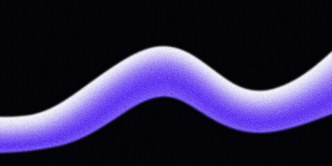 Blue purple dynamic wave shape on black grainy abstract background for poster header banner design
