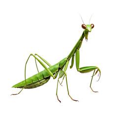 green praying mantis on Isolated transparent background png. generated with AI
