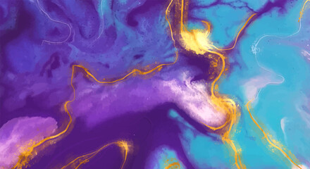 Vibrant Abstract Purple and Blue Ink Texture – Fluid Alcohol Ink Flow with Marble-Like Organic Pattern for Backgrounds, Wallpapers, and Artistic Projects