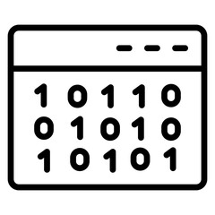 Binary Codespace vector line icon design