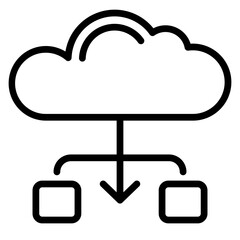 Cloud Computingspace vector line icon design