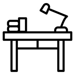 Work Tablespace vector line icon design