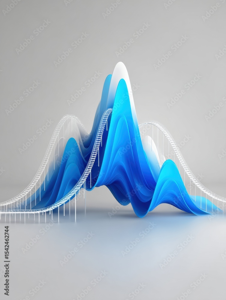 Aufkleber emotional rollercoaster visual representing highs and lows of feelings and experiences